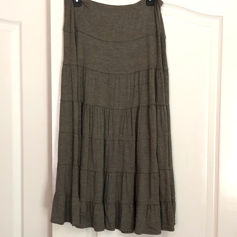 Grey Cotton Maxi Skirt